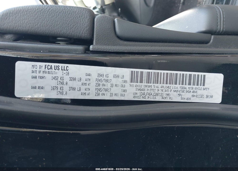 2018 JEEP GRAND CHEROKEE LAREDO E 4X4 VIN: 1C4RJFAG4JC287121