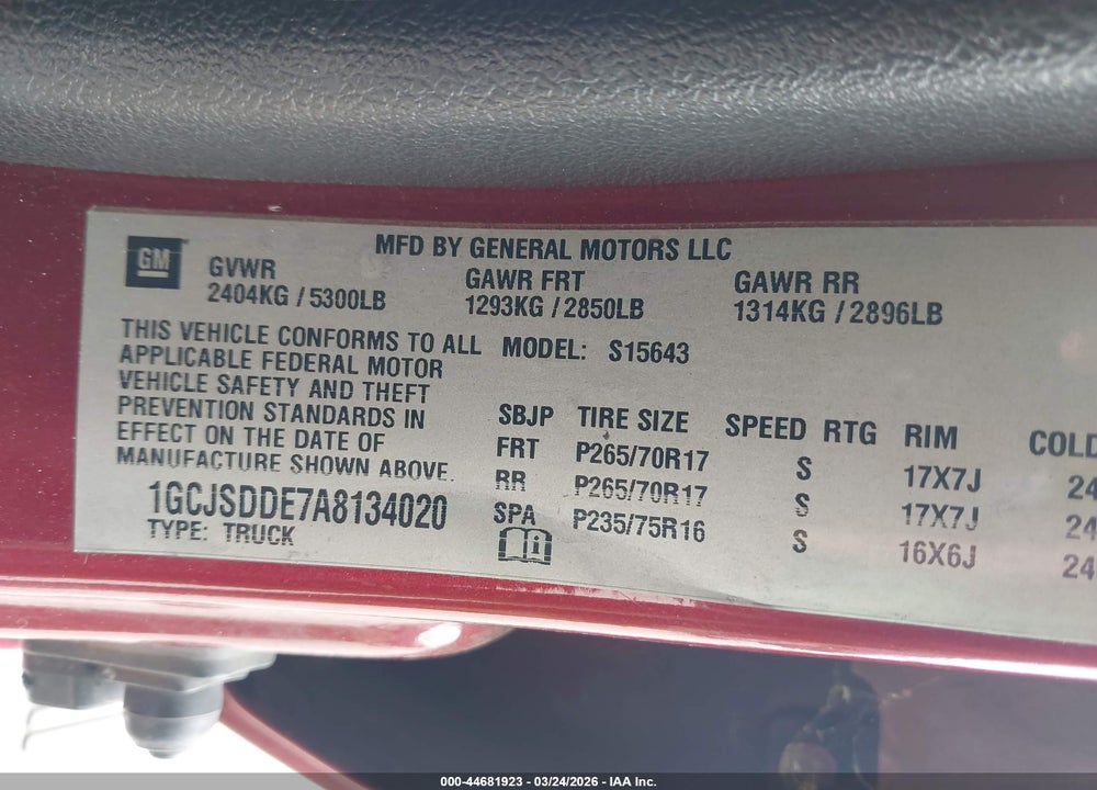 2010 CHEVROLET COLORADO 2LT VIN: 1GCJSDDE7A8134020