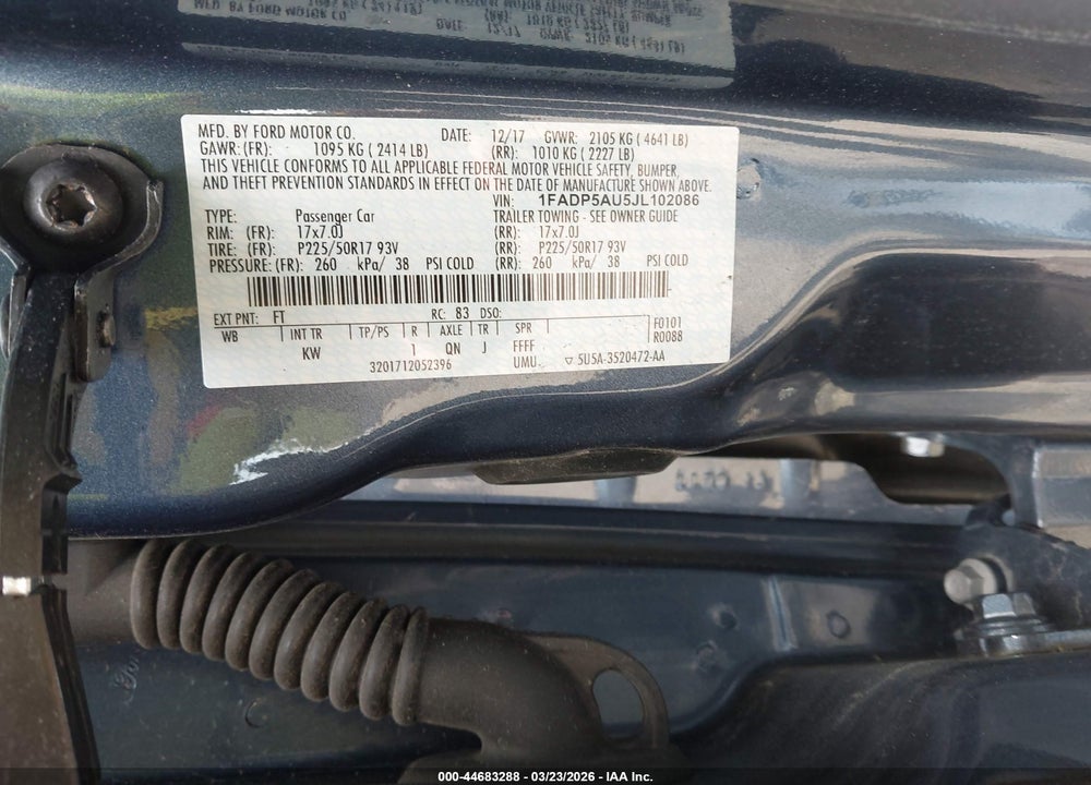 2018 FORD C-MAX HYBRID SE VIN: 1FADP5AU5JL102086