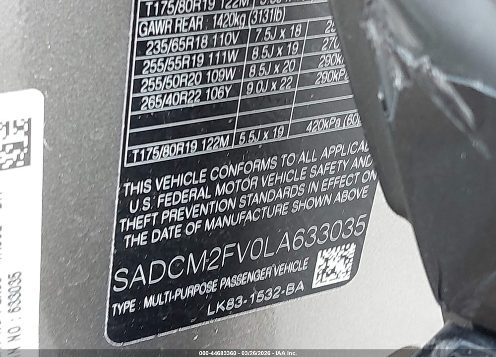 2020 JAGUAR F-PACE S P380 AWD AUTOMATIC VIN: SADCM2FV0LA633035