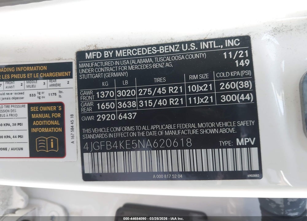 2022 MERCEDES-BENZ GLE 350 4MATIC VIN: 4JGFB4KE5NA620618