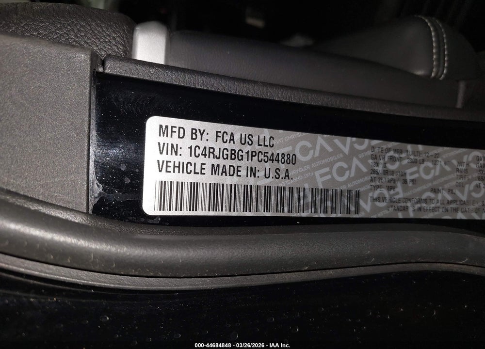 2023 JEEP GRAND CHEROKEE LIMITED 4X2 VIN: 1C4RJGBG1PC544880