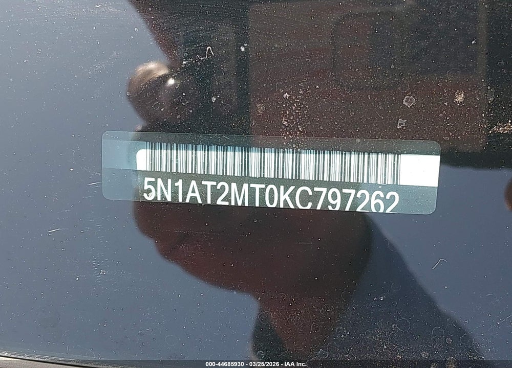 2019 NISSAN ROGUE SV VIN: 5N1AT2MT0KC797262
