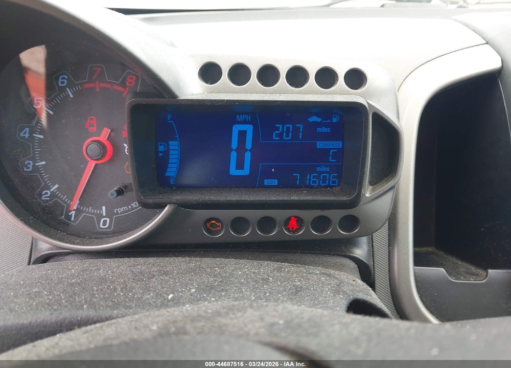 2013 CHEVROLET SONIC LT MANUAL VIN: 1G1JD6SB5D4193201