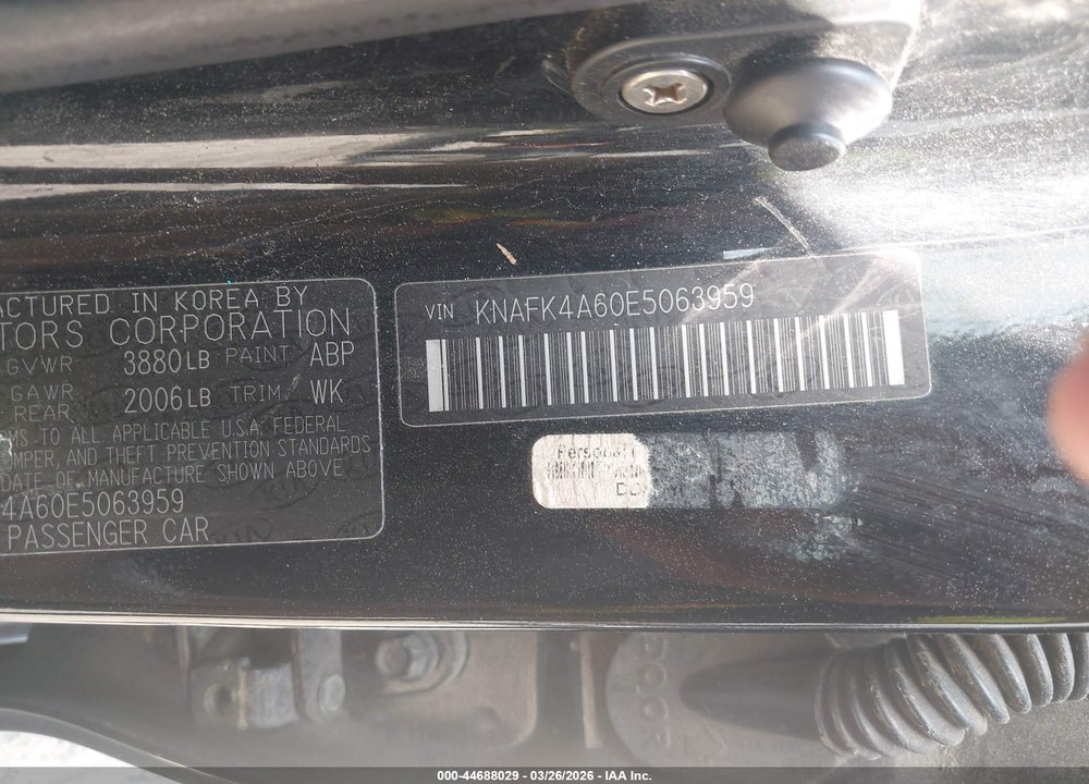 2014 KIA FORTE LX VIN: KNAFK4A60E5063959