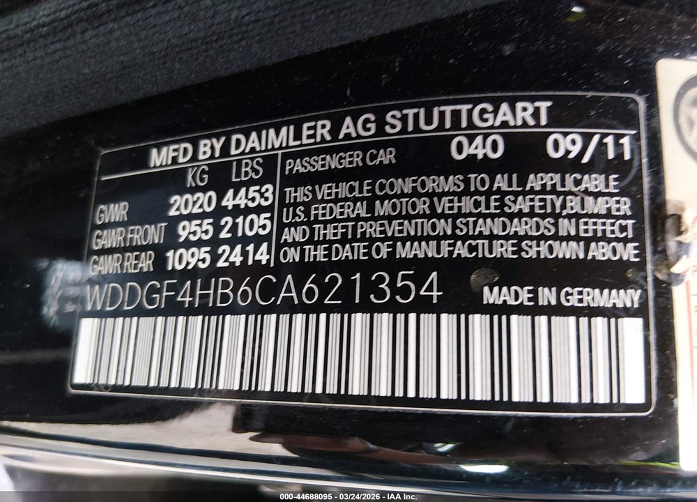 2012 MERCEDES-BENZ C 250 LUXURY/SPORT VIN: WDDGF4HB6CA621354