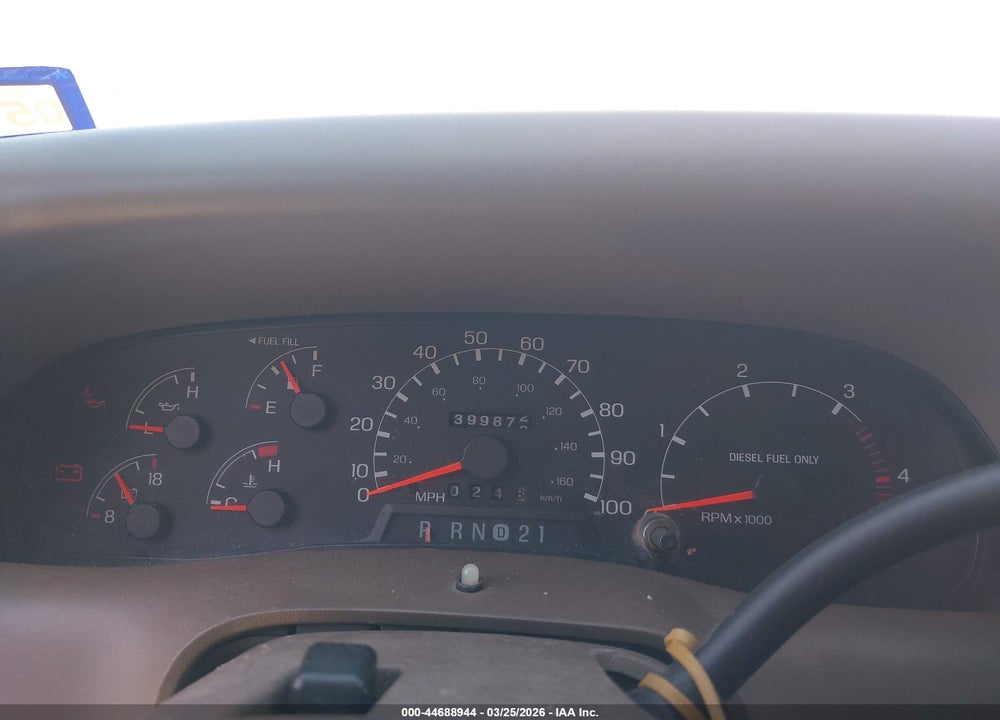 1999 FORD F-250 LARIAT/XL/XLT VIN: 1FTNW21F2XED74688