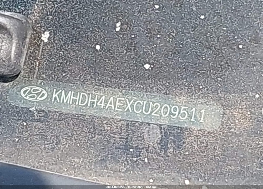 2012 HYUNDAI ELANTRA GLS (ULSAN PLANT) VIN: KMHDH4AEXCU209511