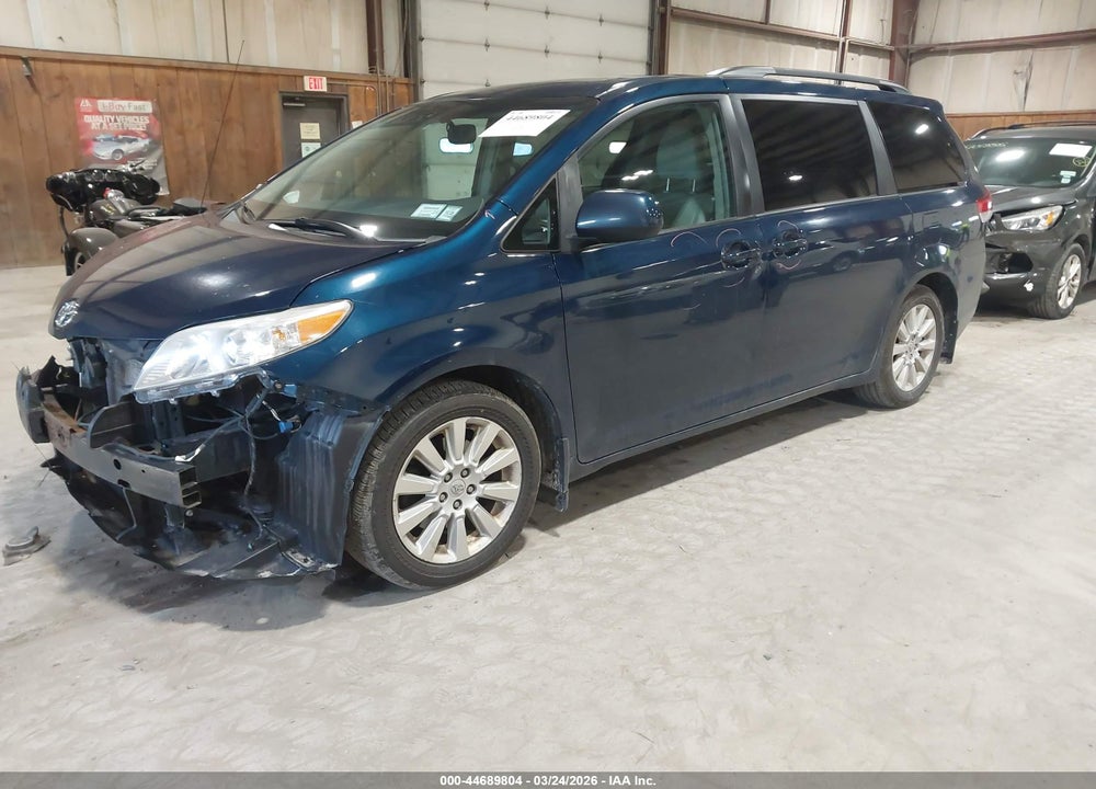2012 TOYOTA SIENNA XLE 7 PASSENGER VIN: 5TDDK3DCXCS036328