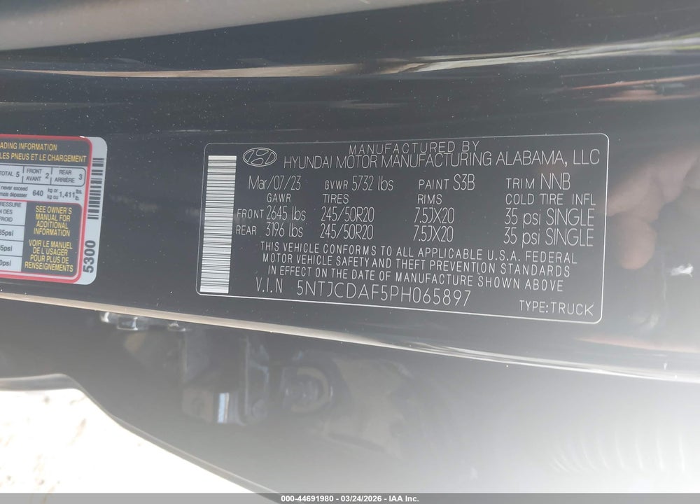 2023 HYUNDAI SANTA CRUZ NIGHT VIN: 5NTJCDAF5PH065897