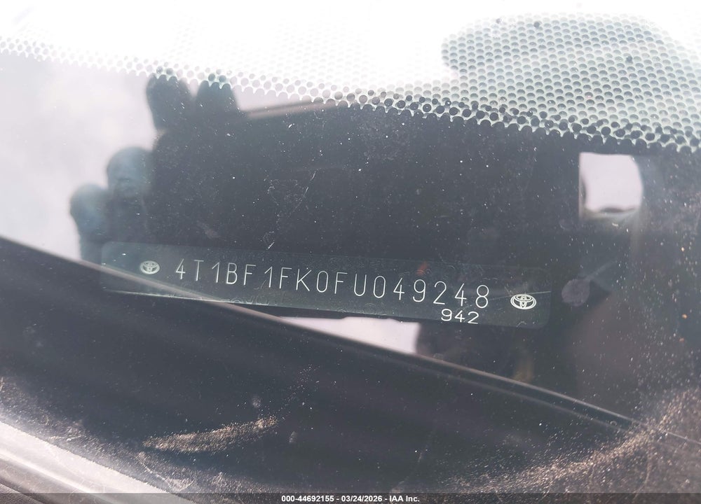 2015 TOYOTA CAMRY SE VIN: 4T1BF1FK0FU049248