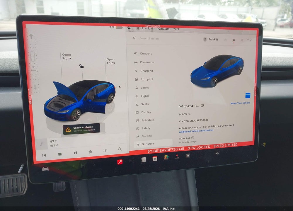 2024 TESLA MODEL 3 LONG RANGE DUAL MOTOR ALL-WHEEL DRIVE/REAR-WHEEL DRIVE VIN: 5YJ3E1EA2RF730335