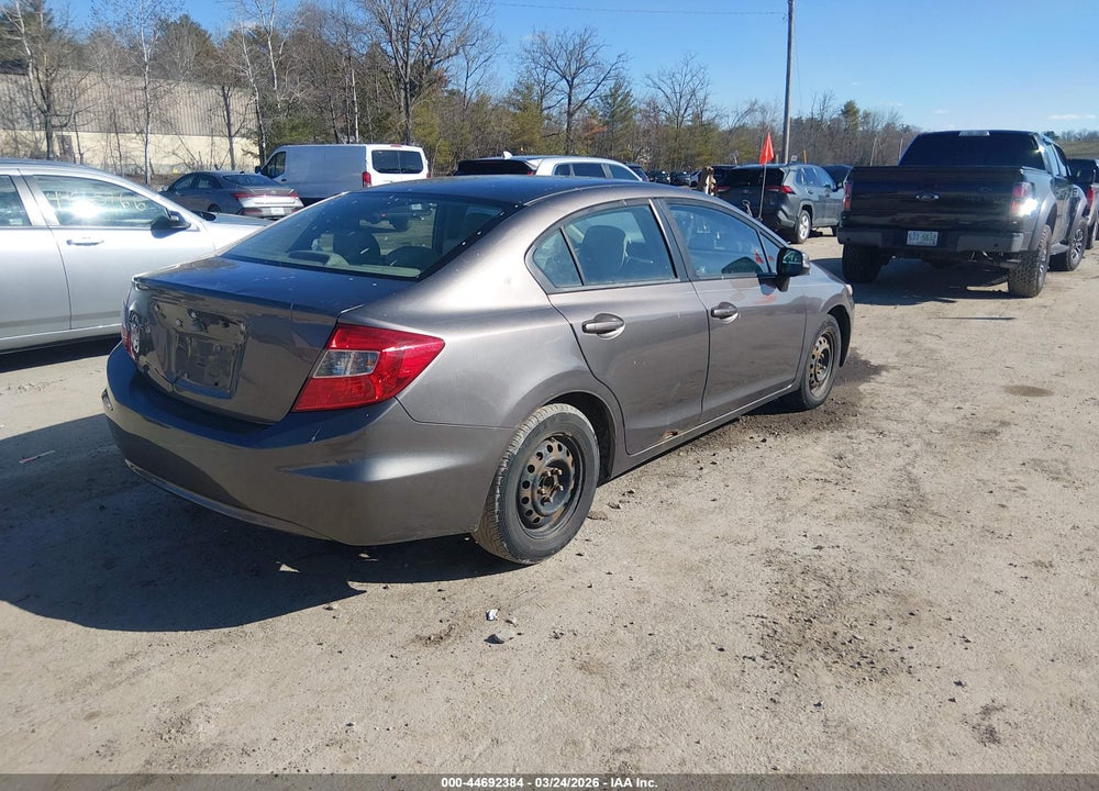 2012 HONDA CIVIC LX VIN: 19XFB2F52CE043477