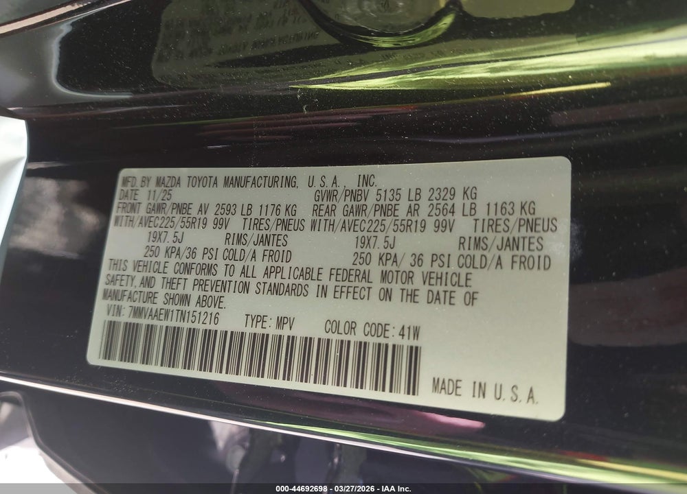 2026 MAZDA CX-50 HYBRID PREMIUM PLUS VIN: 7MMVAAEW1TN151216