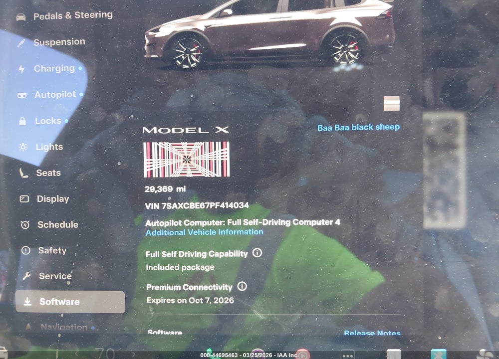 2023 TESLA MODEL X PLAID TRI MOTOR ALL-WHEEL DRIVE VIN: 7SAXCBE67PF414034
