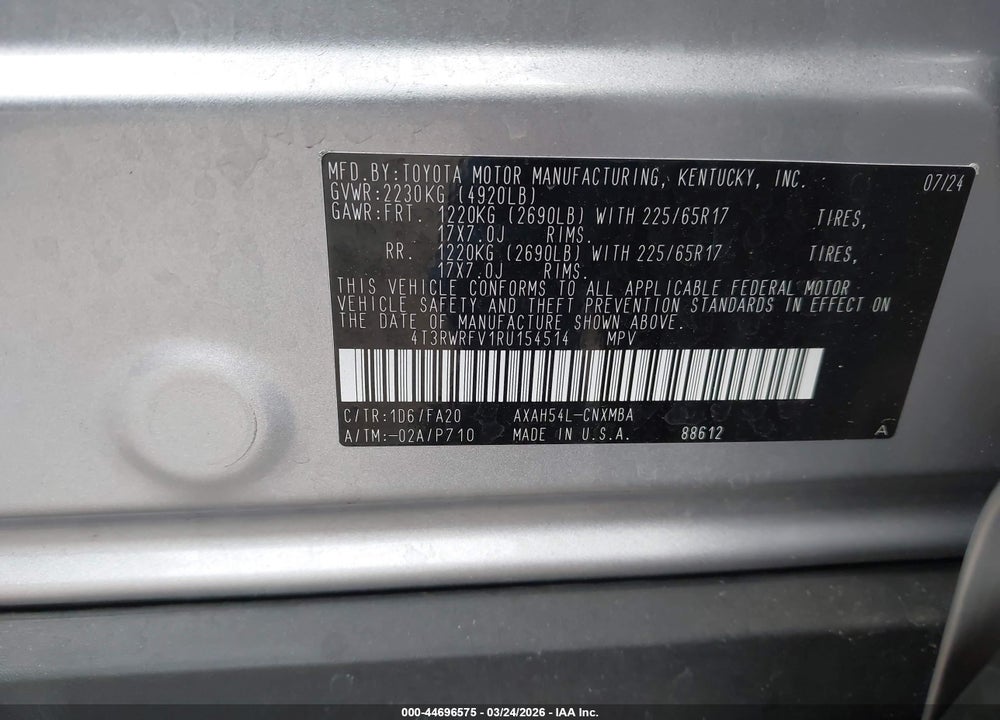 2024 TOYOTA RAV4 HYBRID XLE VIN: 4T3RWRFV1RU154514