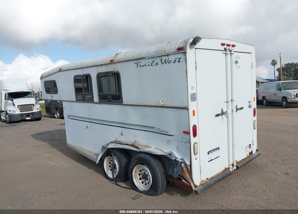 2000 TRAILS WEST MANUFACTURING TRAILER VIN: 49SH72024YP013289