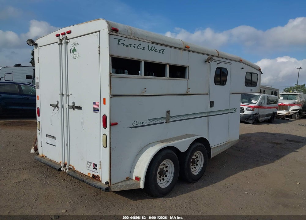 2000 TRAILS WEST MANUFACTURING TRAILER VIN: 49SH72024YP013289