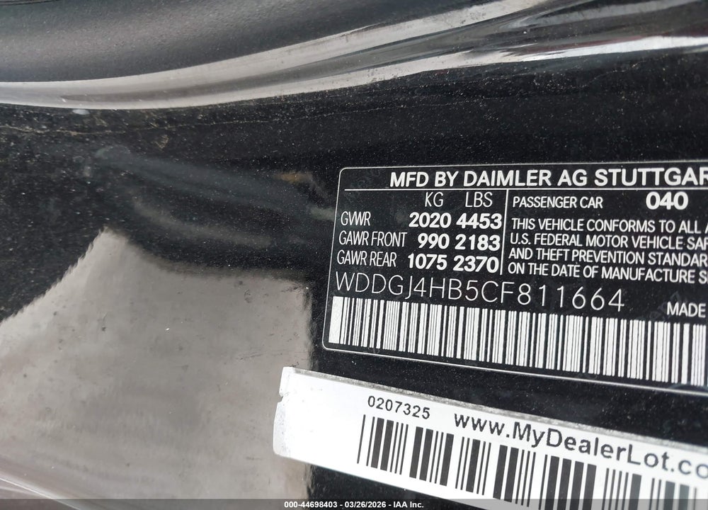2012 MERCEDES-BENZ C 250 VIN: WDDGJ4HB5CF811664