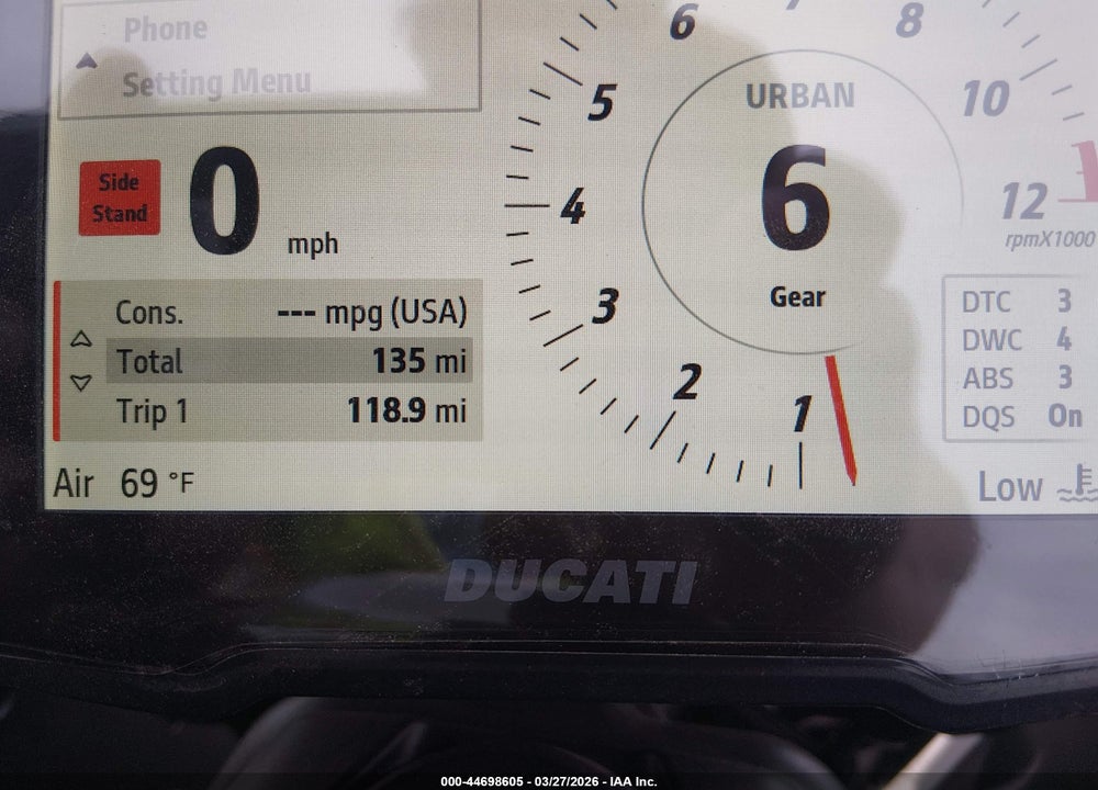 2023 DUCATI DIAVEL V4 VIN: ZDMGAR1W9PB002271