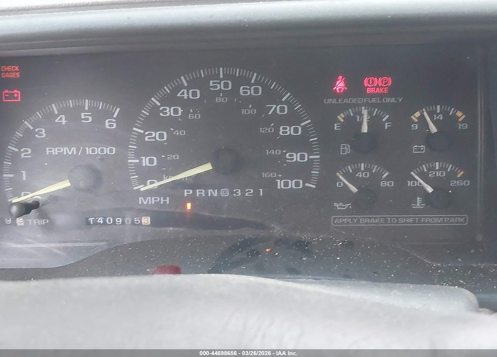 1998 GMC SIERRA 1500 SL WIDESIDE VIN: 1GTEC14WXWZ507851