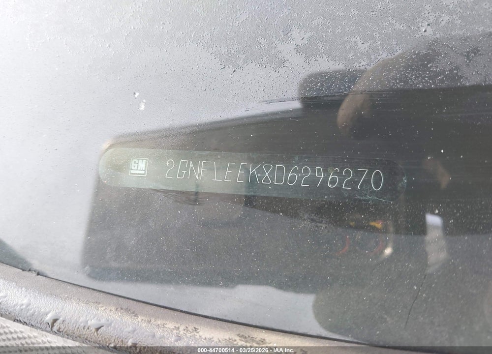 2013 CHEVROLET EQUINOX 1LT VIN: 2GNFLEEK8D6296270