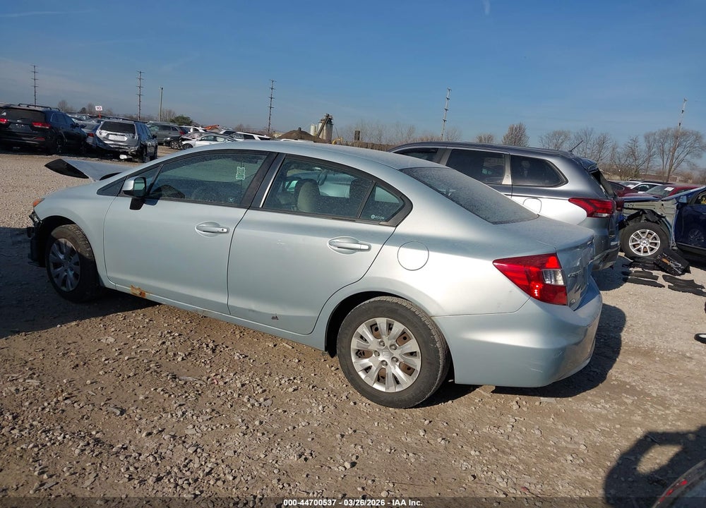 2012 HONDA CIVIC LX VIN: 2HGFB2F50CH554983