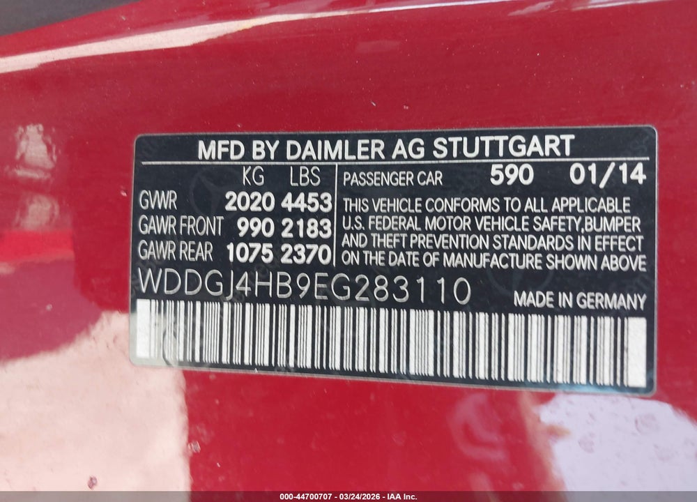 2014 MERCEDES-BENZ C 250 VIN: WDDGJ4HB9EG283110