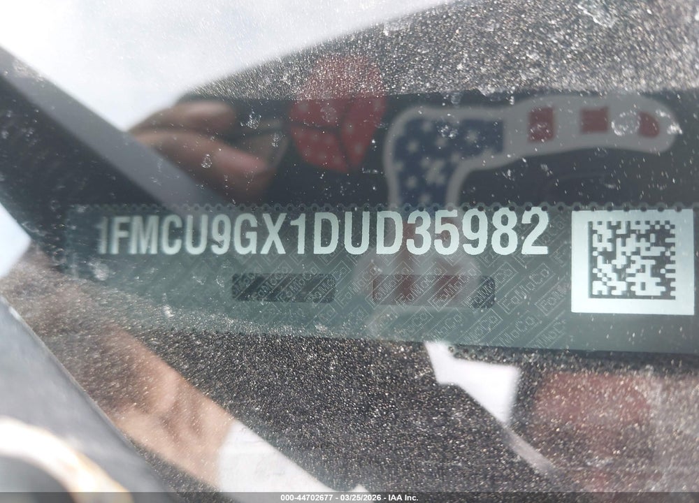 2013 FORD ESCAPE SE VIN: 1FMCU9GX1DUD35982