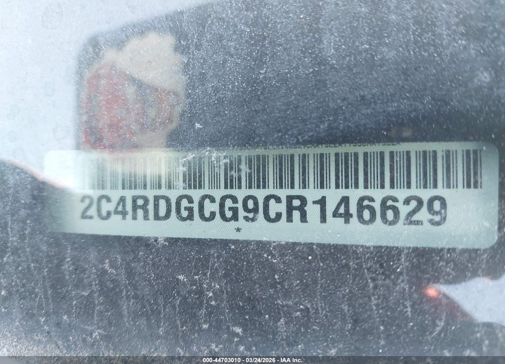 2012 DODGE GRAND CARAVAN SXT VIN: 2C4RDGCG9CR146629