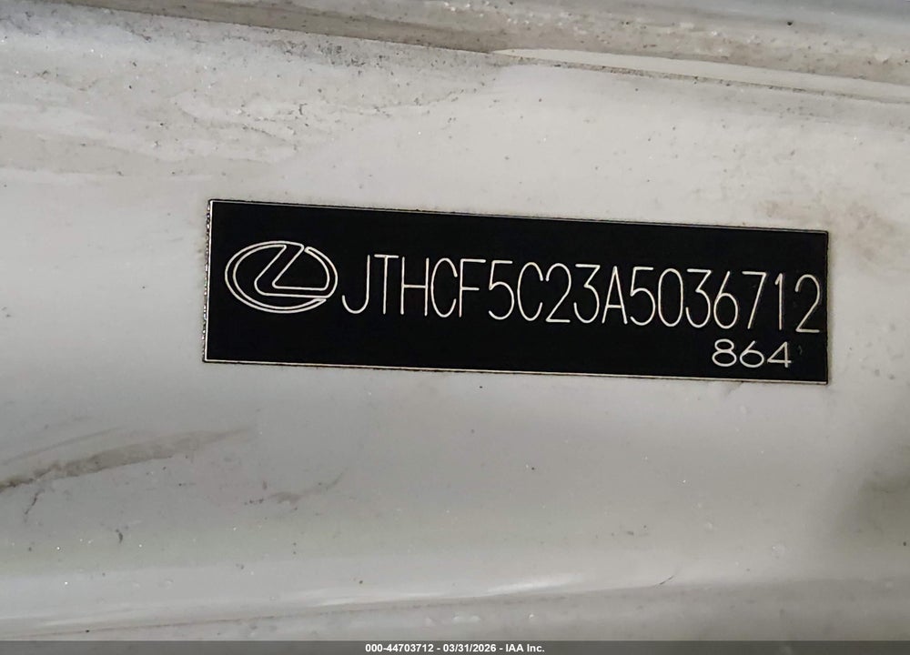 2010 LEXUS IS 250 VIN: JTHCF5C23A5036712