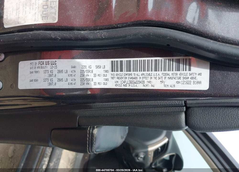 2016 JEEP CHEROKEE LIMITED VIN: 1C4PJLDB2GW229439
