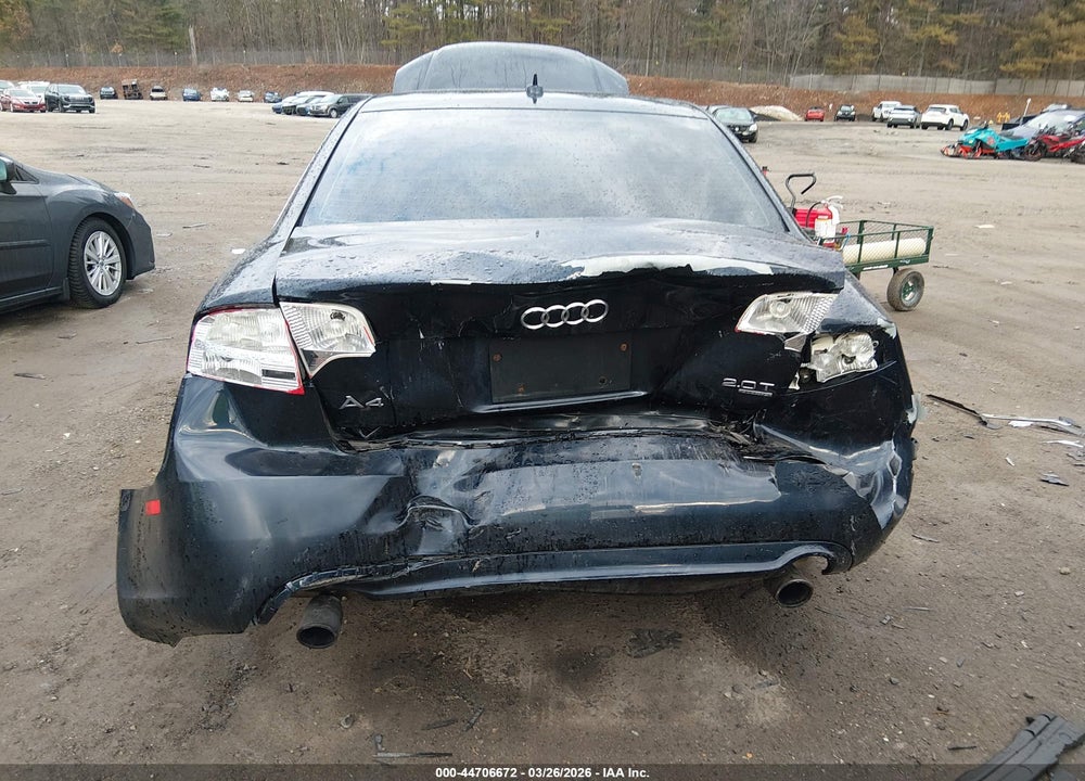 2008 AUDI A4 2.0T VIN: WAUDF78E88A117921