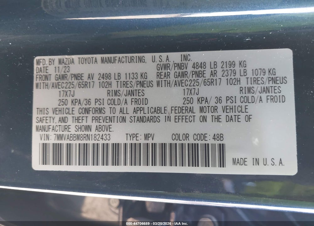 2024 MAZDA CX-50 2.5 S PREFERRED VIN: 7MMVABBM8RN182433