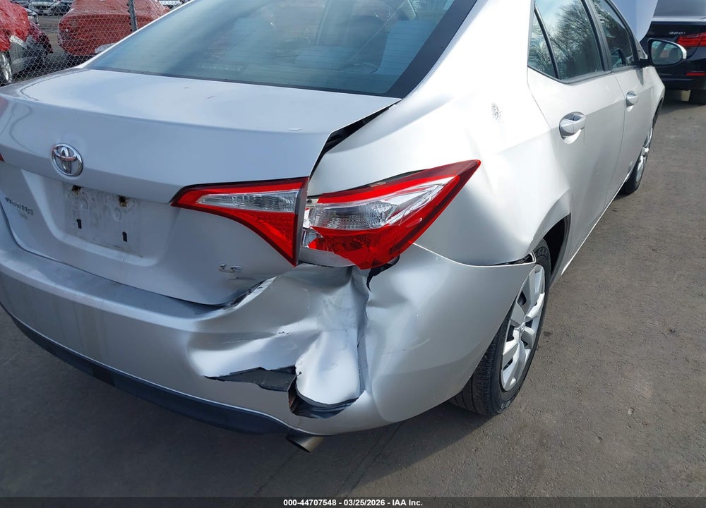 2016 TOYOTA COROLLA LE VIN: 2T1BURHE1GC652580