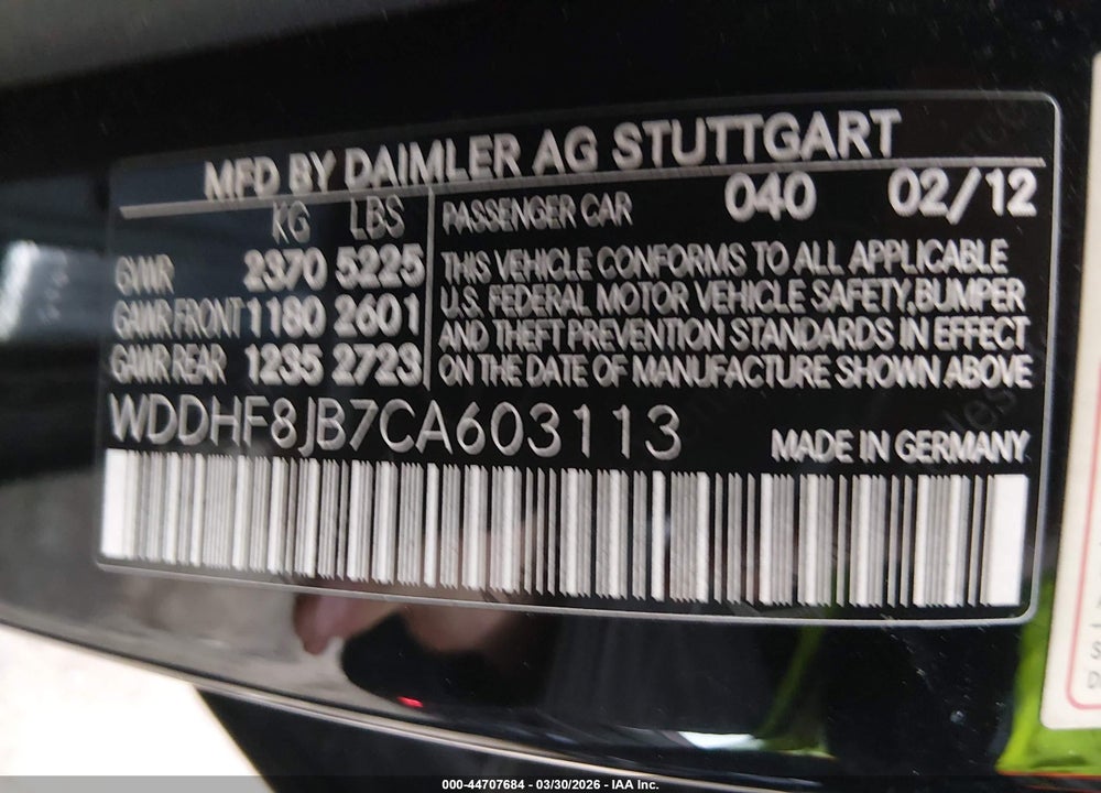 2012 MERCEDES-BENZ E 350 4MATIC VIN: WDDHF8JB7CA603113