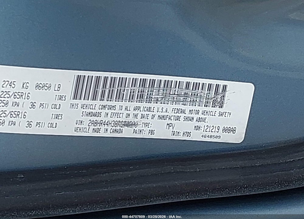 2008 CHRYSLER TOWN & COUNTRY TOURING VIN: 2A8HR54P48R119077