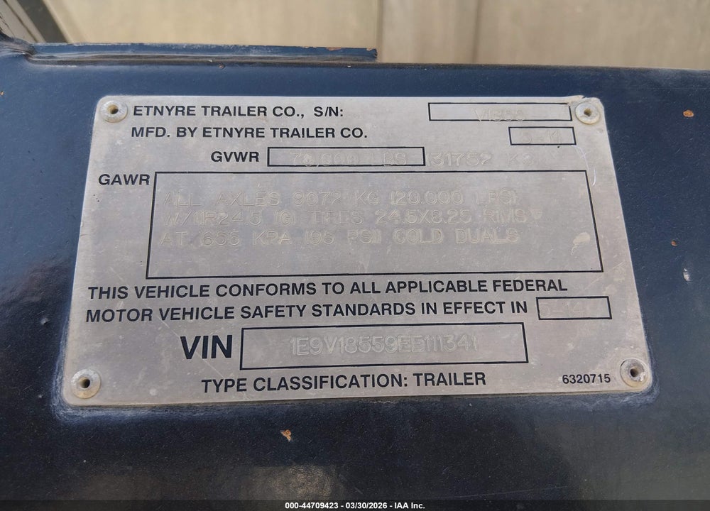 2014 E D ETNYRE & CO UNKNOWN VIN: 1E9V18559EE111341