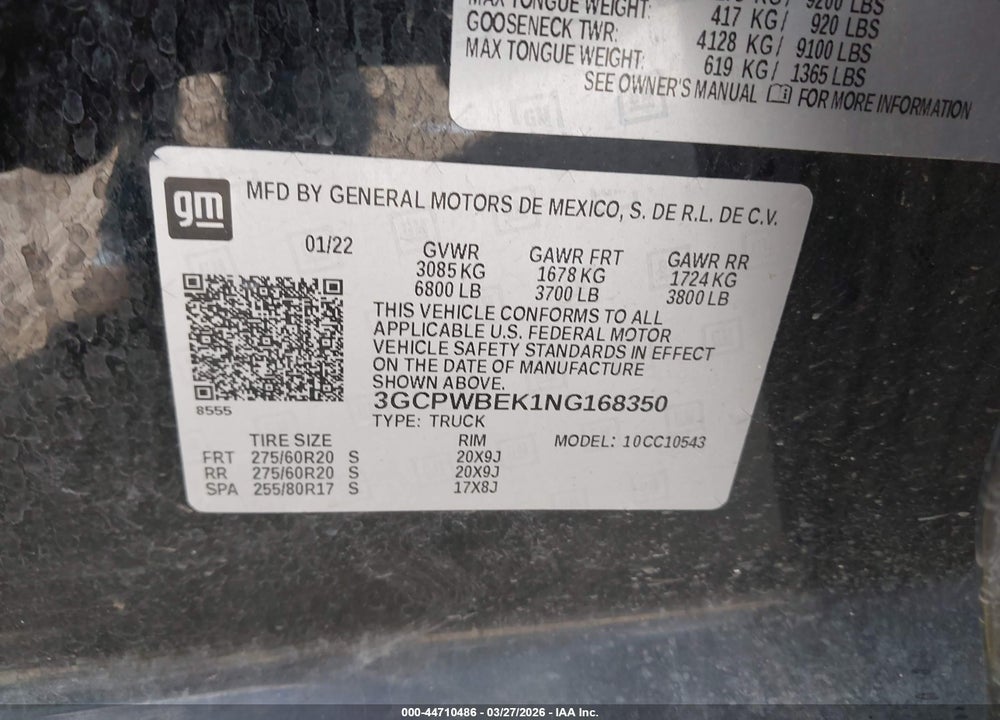 2022 CHEVROLET SILVERADO 1500 LTD 2WD  SHORT BED CUSTOM VIN: 3GCPWBEK1NG168350