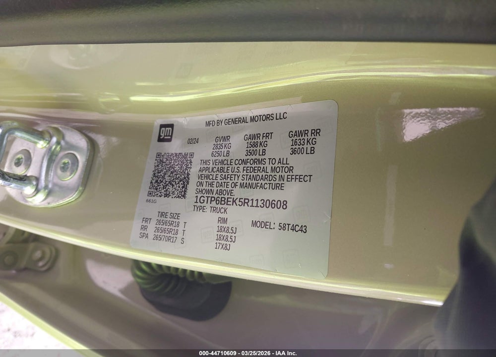 2024 GMC CANYON 4WD ELEVATION VIN: 1GTP6BEK5R1130608