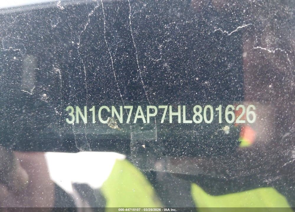 2017 NISSAN VERSA 1.6 SV VIN: 3N1CN7AP7HL801626