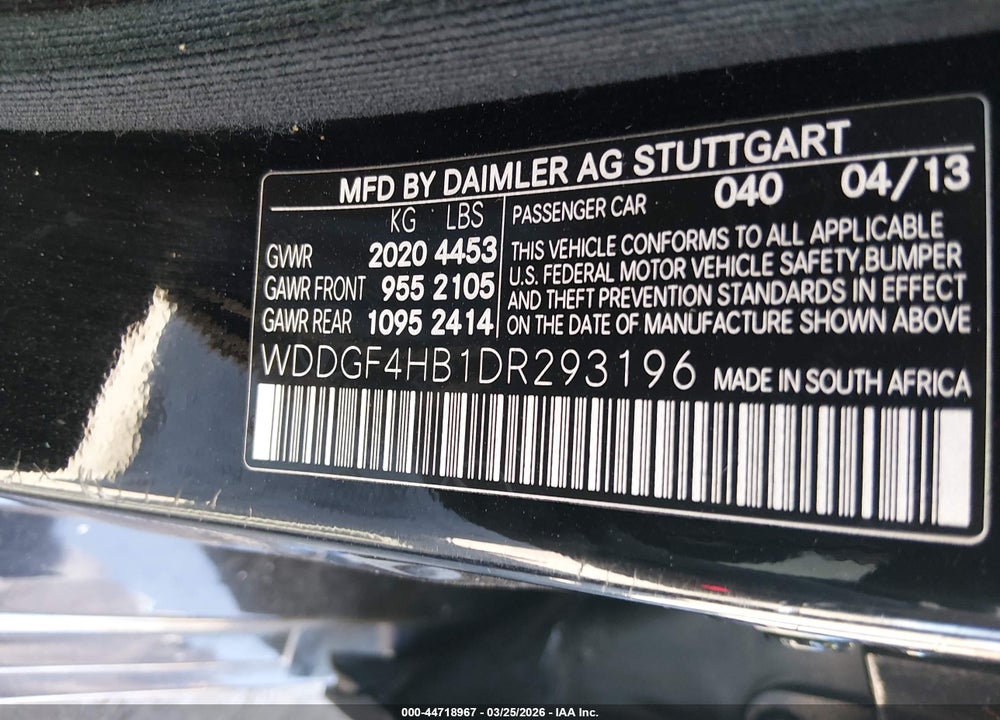 2013 MERCEDES-BENZ C 250 SPORT VIN: WDDGF4HB1DR293196