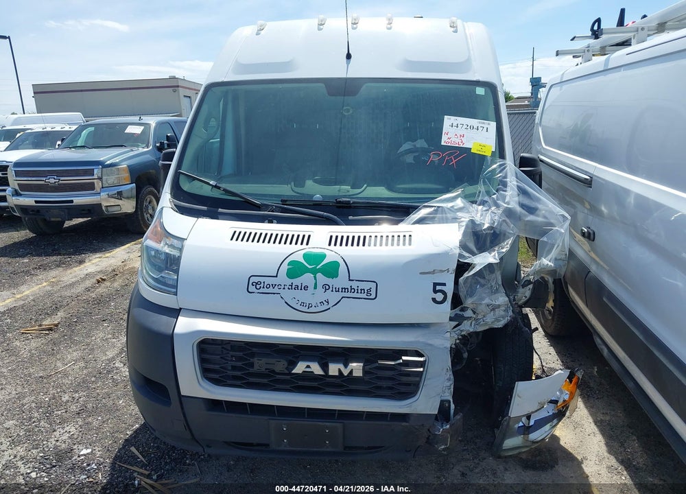 2019 RAM PROMASTER 2500 HIGH ROOF 159 WB VIN: 3C6TRVDG8KE516177