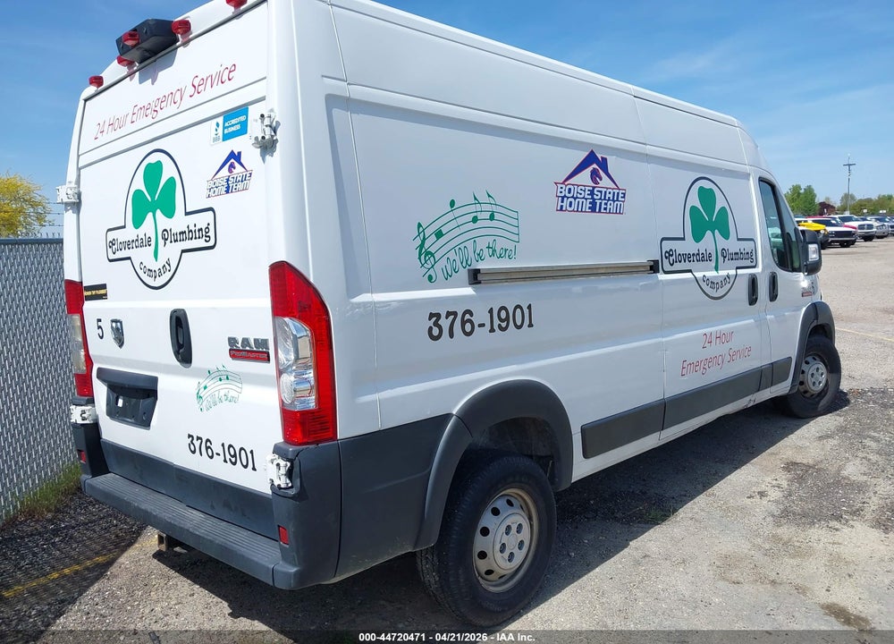 2019 RAM PROMASTER 2500 HIGH ROOF 159 WB VIN: 3C6TRVDG8KE516177
