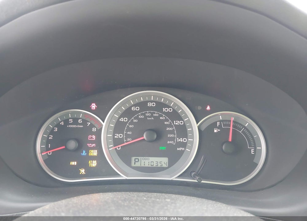 2009 SUBARU IMPREZA OUTBACK SPORT VIN: JF1GH63629H815816