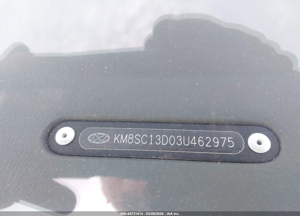 2003 HYUNDAI SANTA FE GLS/LX VIN: KM8SC13D03U462975