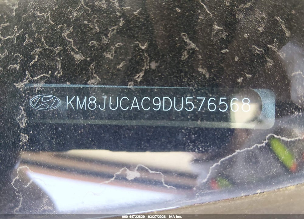 2013 HYUNDAI TUCSON LIMITED VIN: KM8JUCAC9DU576568