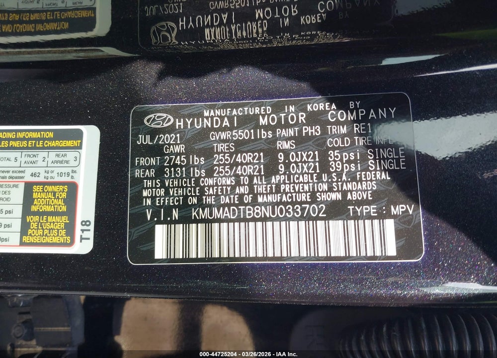 2022 GENESIS GV70 2.5T AWD VIN: KMUMADTB8NU033702