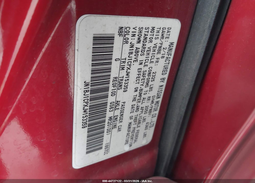 2018 NISSAN ROGUE SPORT SV VIN: JN1BJ1CPXJW153359