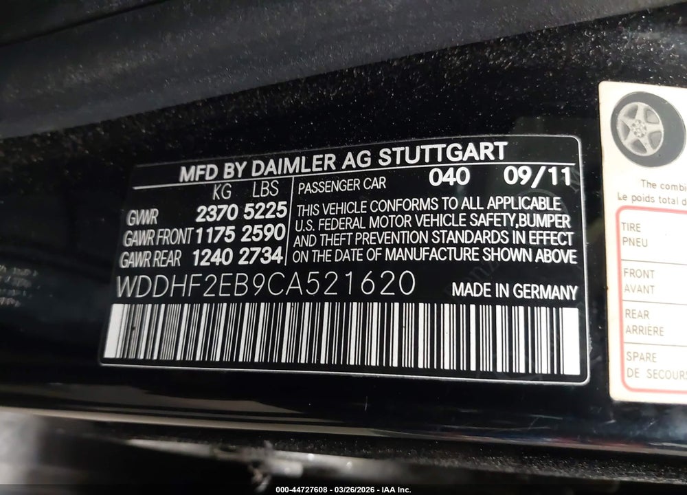 2012 MERCEDES-BENZ E 350 BLUETEC VIN: WDDHF2EB9CA521620